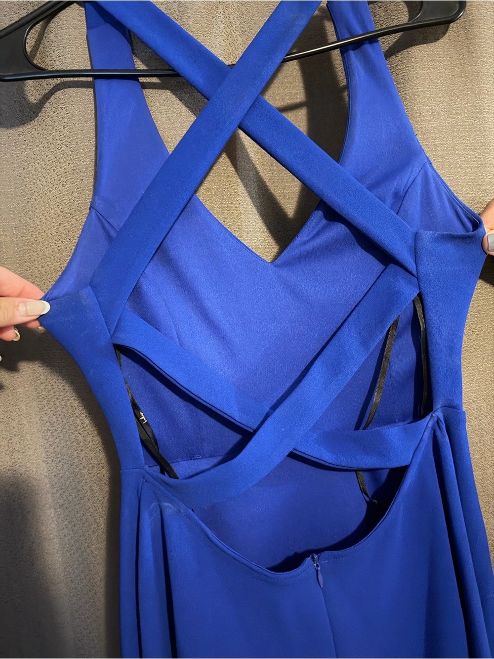 Lulus Elegant Deep V-Neck Blue Dress - Picture 2 of 2